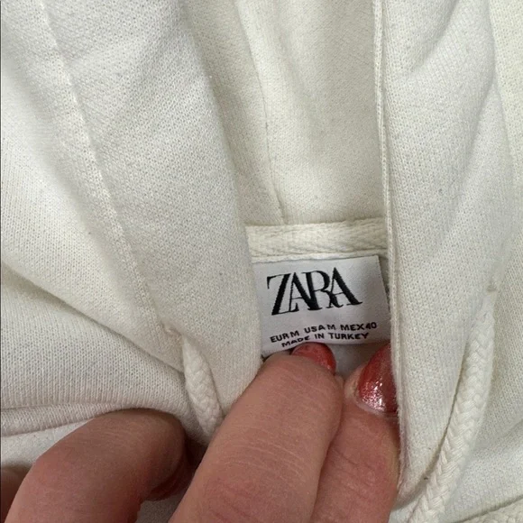 Zara New York Graphic Hoodie - Cream Size M - Picture 5 of 6